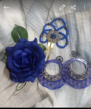 Conjunto Flamenca: Flor y Pendientes