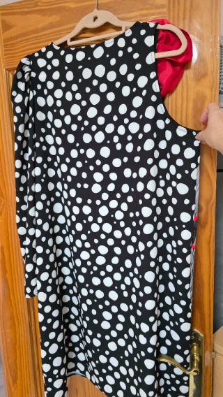 Vestido Anabel Lee lunares y rosa roja