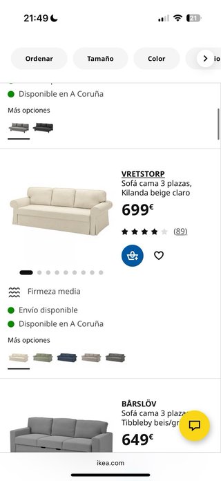 Sofá Cama 3 Plazas 8 meses de uso