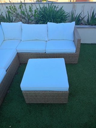 Conjunto Muebles Jardín Ratán y Cojines