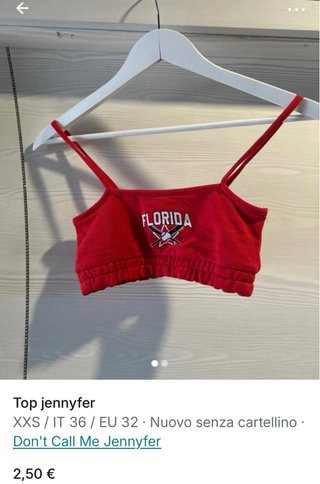 Top Jennyfer Rosso con Scritta Florida