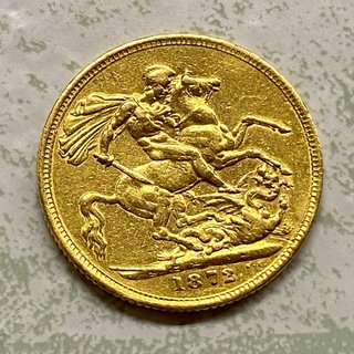 Sovereign Oro Victoria 1872 Gran Bretaña Inversion