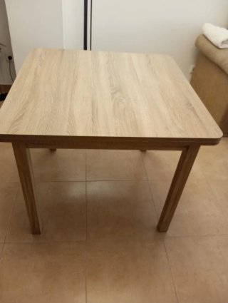 Mesa de comedor cristal y madera