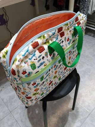 Funda portátil con estampado de viaje