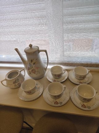 Juego de café 5 tazas porcelana