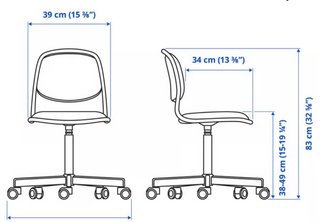 Silla de escritorio verde y blanca