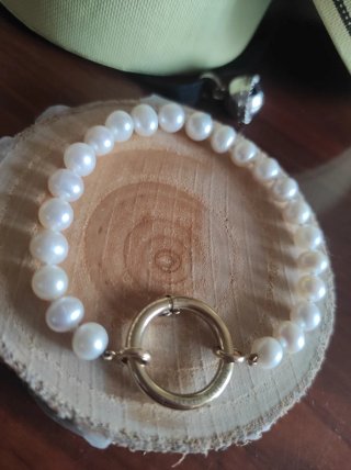 Pulsera Perlas Tous Anilla Hold Vermeil