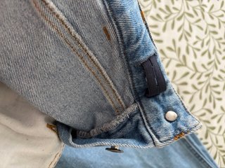 Peto vaquero premamá azul
