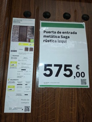 Puerta exterior metálica madera