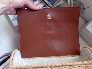 Bolso Mujer Parfois Paja y Piel Marrón