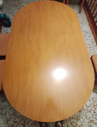 Mesa de comedor extensible de madera