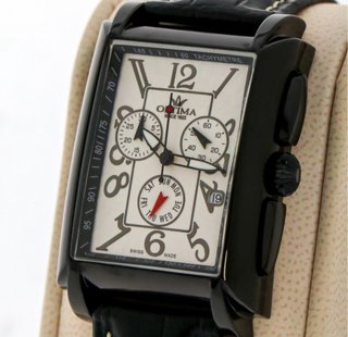 Optima Swiss Made Reloj Cronógrafo Negro Blanco