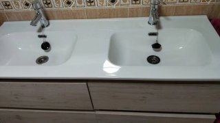Mueble de baño doble lavabo madera