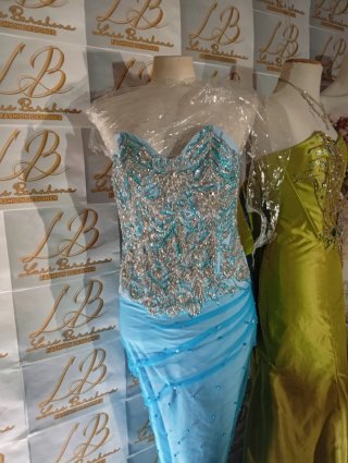 Vestido largo pedrería Luis Barahona