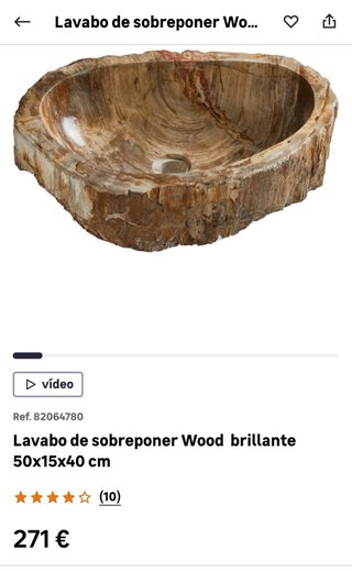 Lavabo de piedra natural sobre encimera