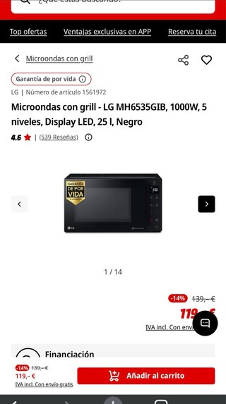 Microondas LG Negro