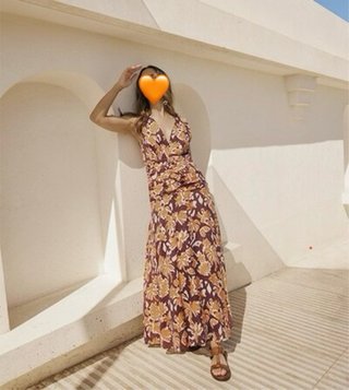Vestido midi Tintoretto estampado