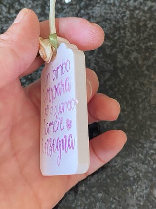 Targhetta gesso ceramico Un bimbo impara...