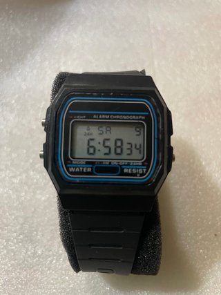 Reloj Deportivo símil CasioNegro correa caucho adp