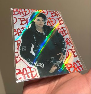 Pegatina Michael Jackson BAD Holográfica Glitter