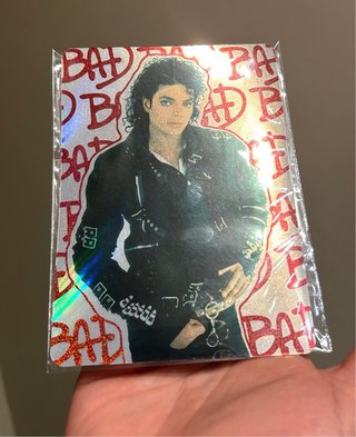 Pegatina Michael Jackson BAD Holográfica Glitter