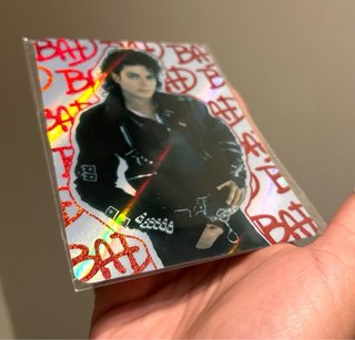 Pegatina Michael Jackson BAD Holográfica Glitter