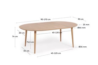 Mesa comedor extensible Kave Home Oqui