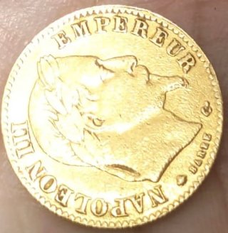 Moneda 10 Francos Oro 1858
