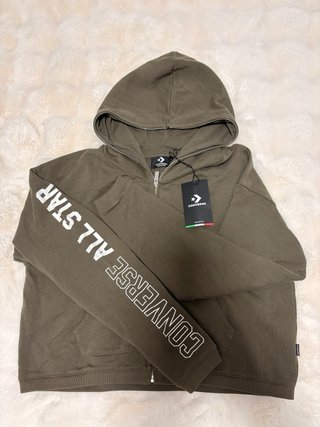 Sudadera Converse con cremallera verde oliva
