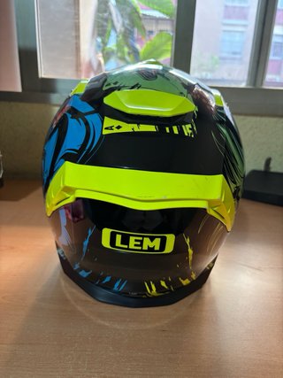 Casco Moto Negro/Verde/Azul TALLA M