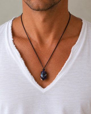 Collana unisex ametista striata