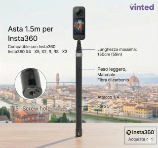 Asta 1.5m per Insta360 X4/X5/X2/ perche gopro
