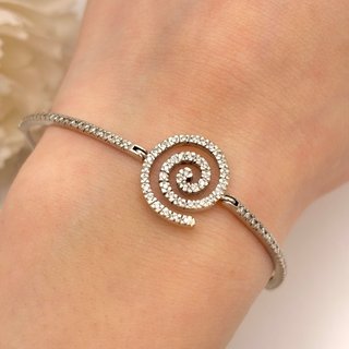 Pulsera oro 18kt espiral con diamantes