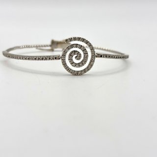 Pulsera oro 18kt espiral con diamantes