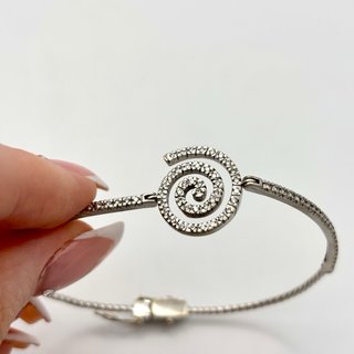 Pulsera oro 18kt espiral con diamantes