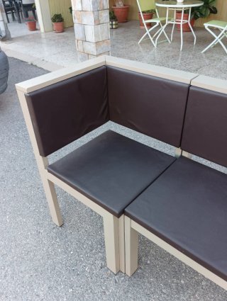 Banco Rinconero Cocina metal plata Marrón