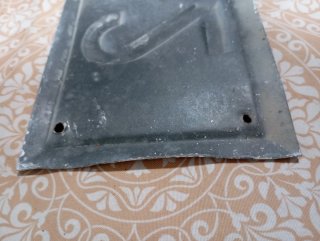 Placa metálica número casa antigua