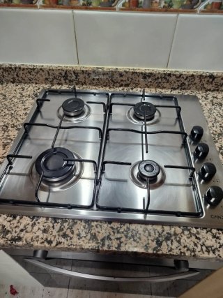 Placa de gas 4 fuegos inox