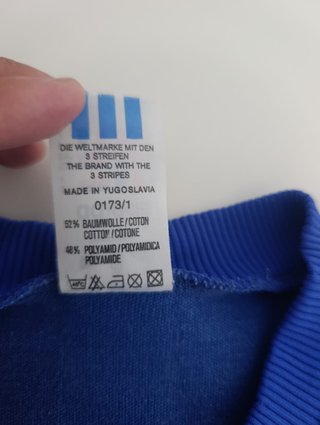 Adidas Sudadera L 40 años Made in Yugoslavia Azul