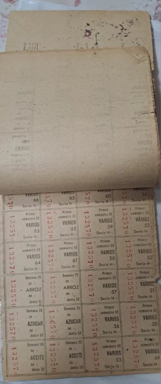 Cartilla de Racionamiento 1952