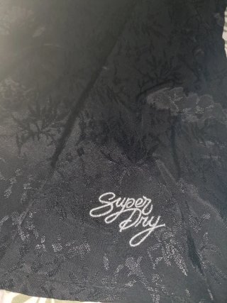 Top Superdry Negro Encaje Halter Talla S