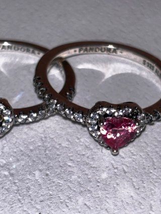 Anillos Pandora Corazón Azul y Rosa originales