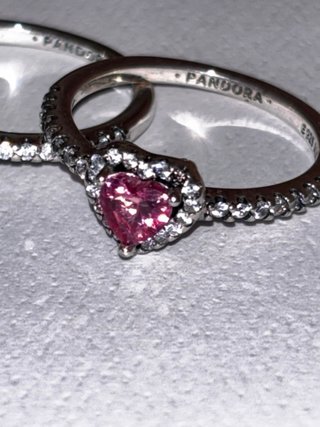 Anillos Pandora Corazón Azul y Rosa originales