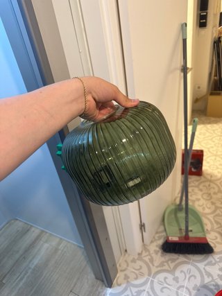 Lámpara de cristal verde texturizada