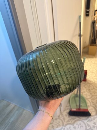 Lámpara de cristal verde texturizada