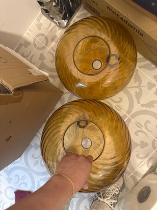 Lámpara de cristal dorada