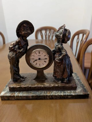 Figura Reloj Niños Bronce