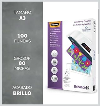 Fundas Plastificar Fellowes A3 100 uds 80 micras
