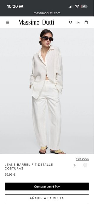 Pantalones Massimo Dutti blancos