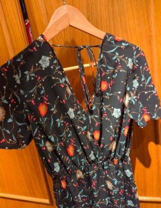 Vestido largo estampado flores M